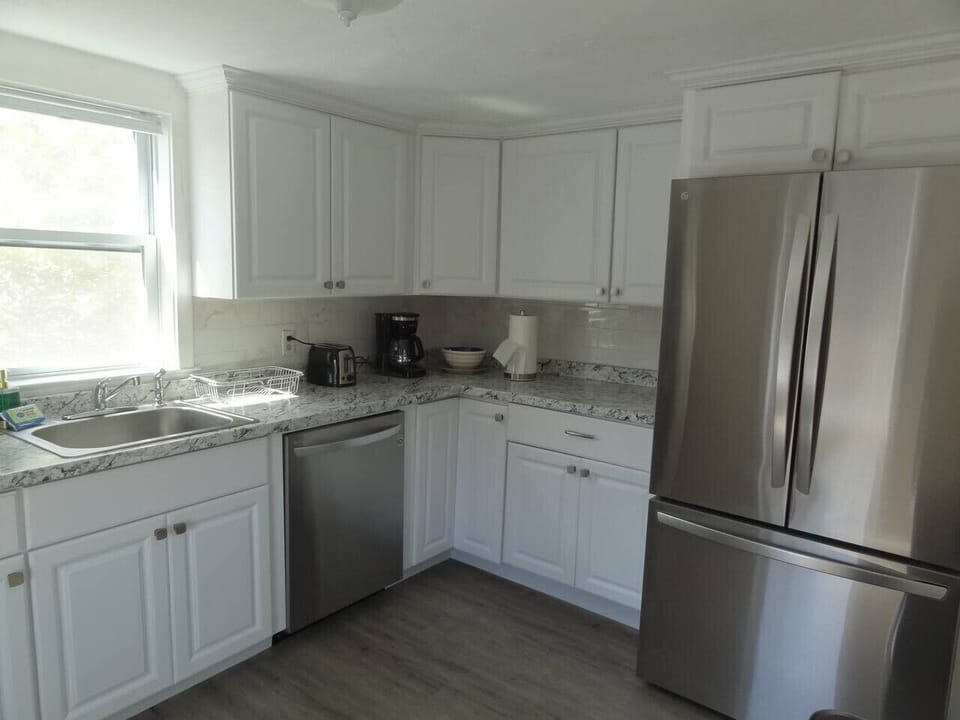 Stainless Steel Fridge, Drip Coffee Maker, Toaster
