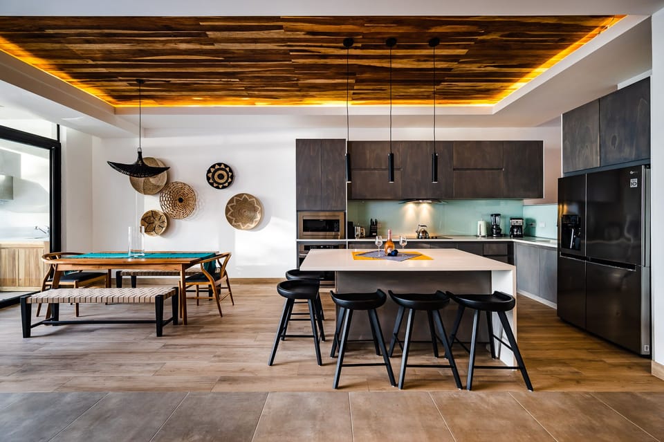 The chef's kitchen has everything you need for entertainment 