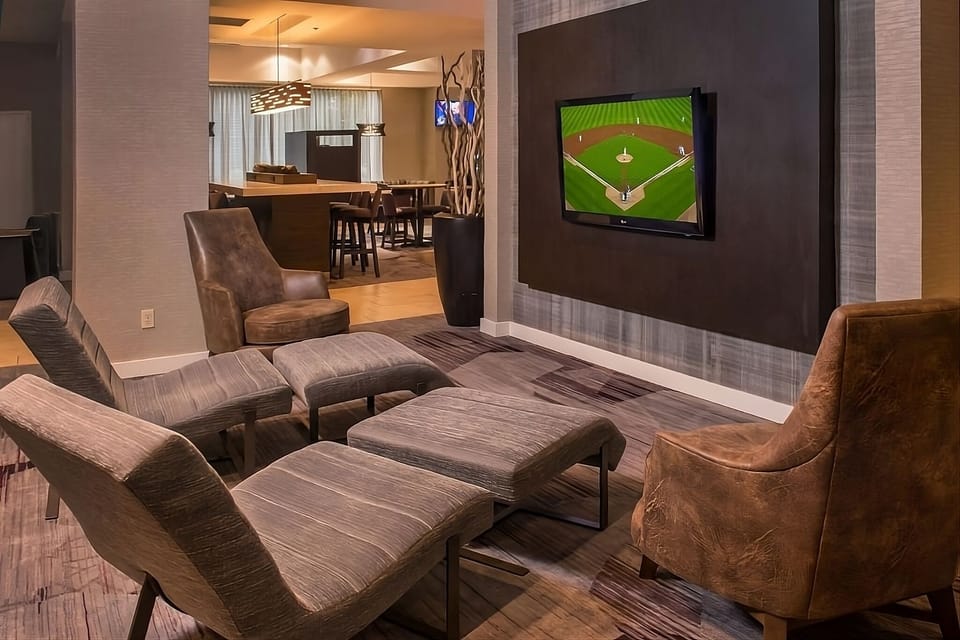 Kick back on plush seating and catch the big game