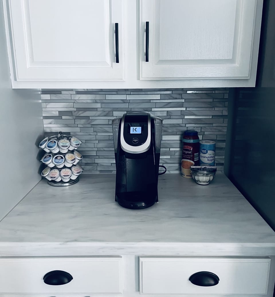Coffee and Tea Bar with all your needs to get your day started