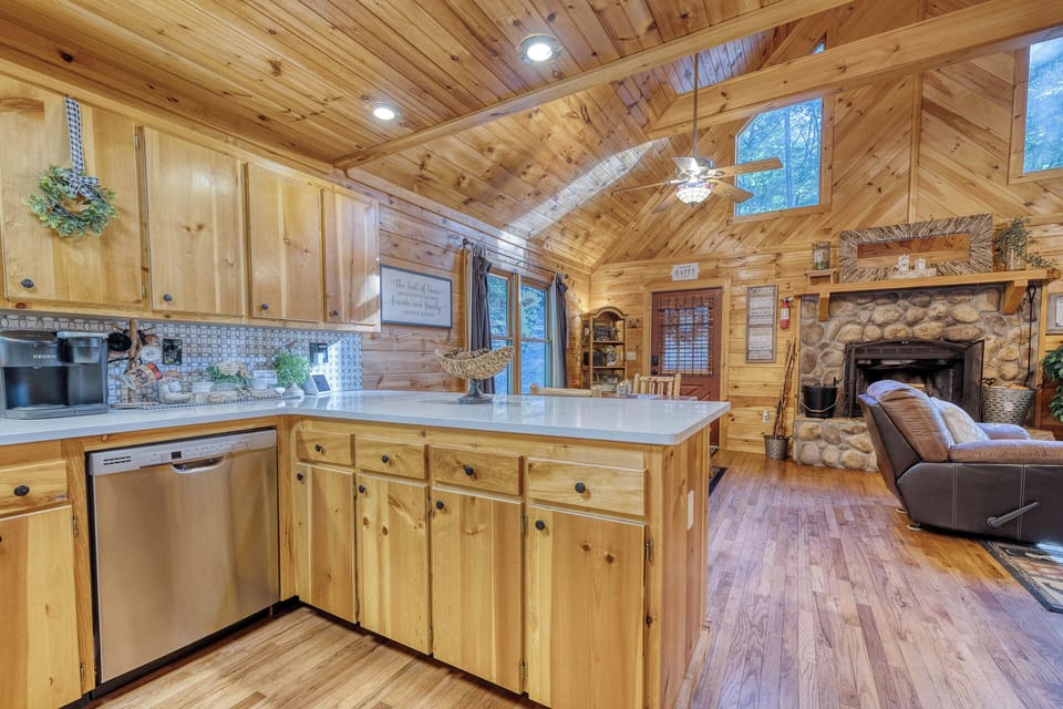Our kitchen features wood cabinets, expansive counter space, and stainless steel appliances. It combines functionality and style, creating the perfect space for cooking and entertaining.