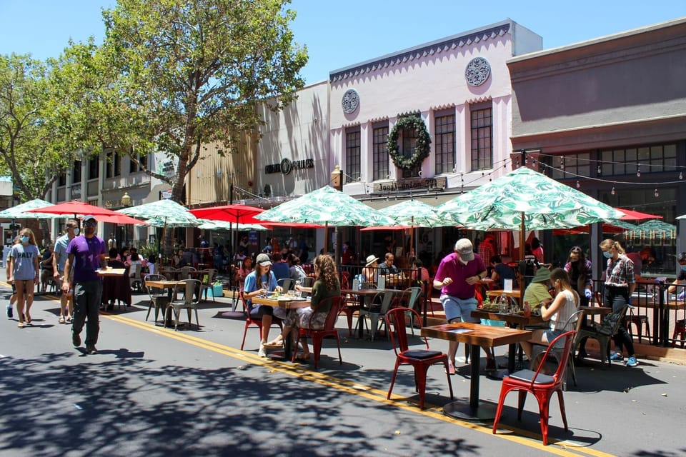 Stroll two blocks to University Avenue for a coffee or a bite