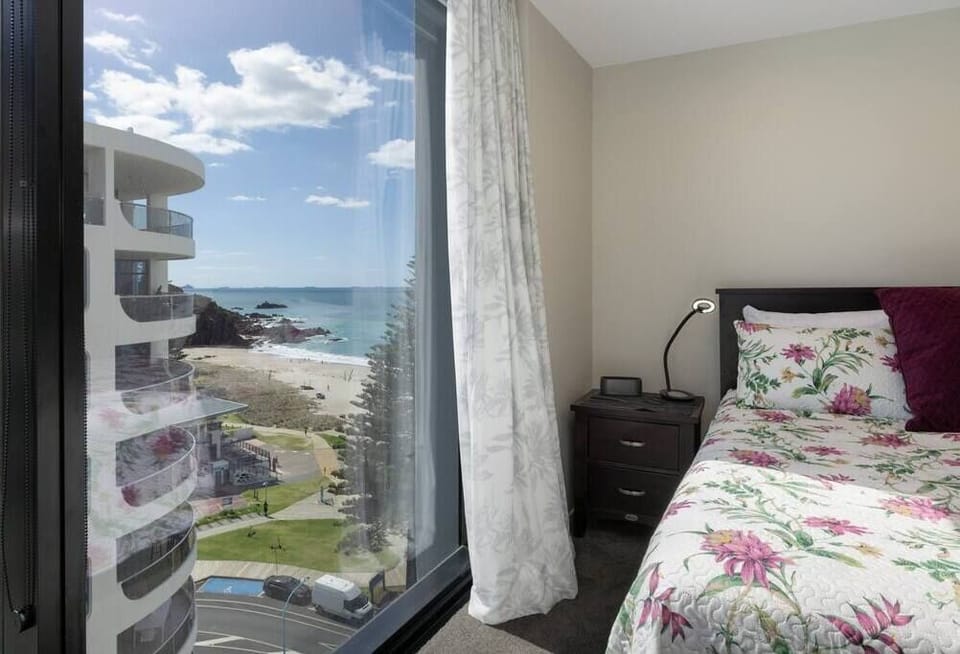 View of main beach from bedroom window