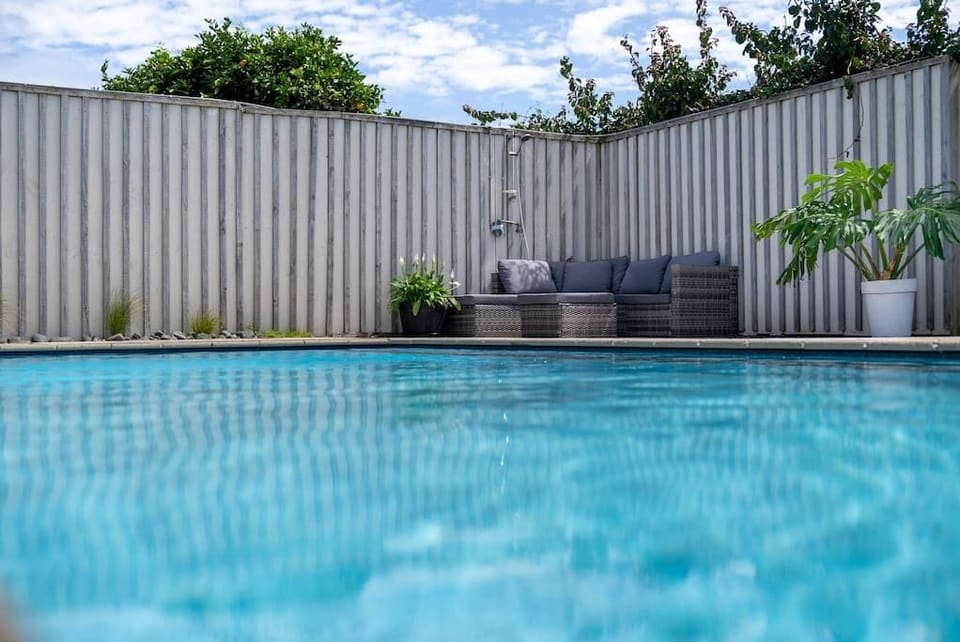 Large pool and seating area 