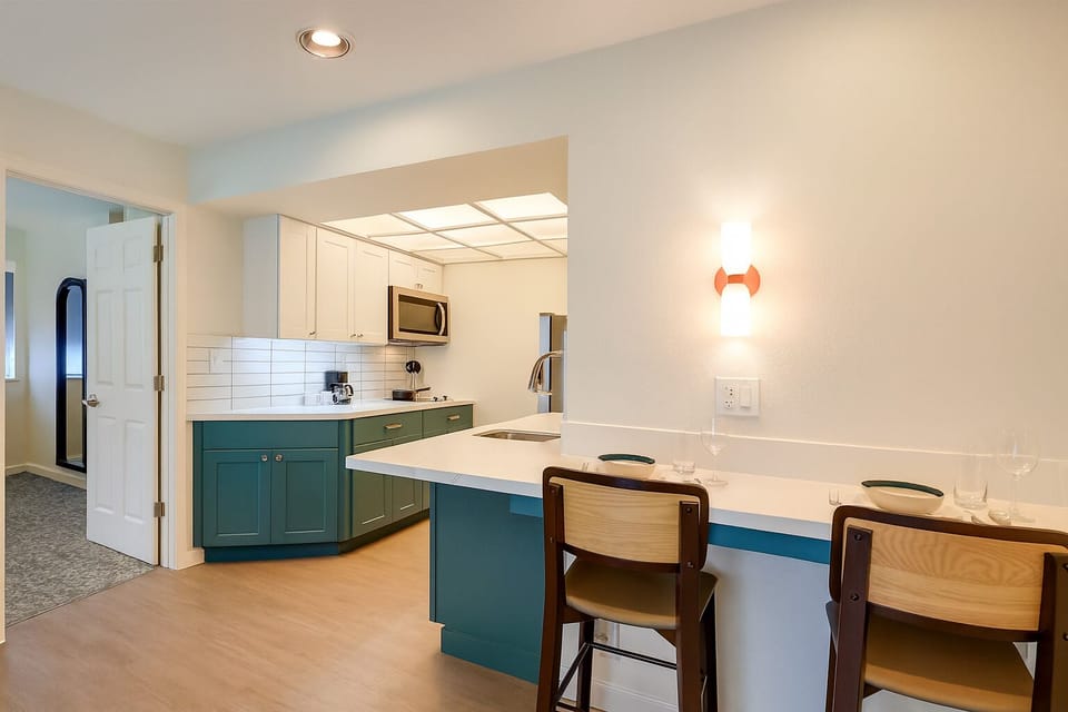 Savor easy mornings with a bright breakfast bar setup.
