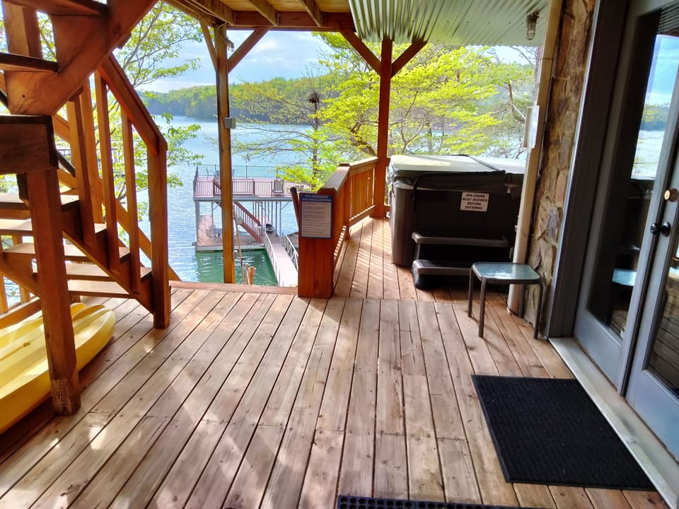 Lower level deck with hot tub