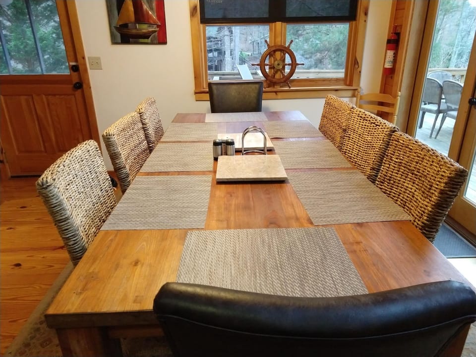 Indoor dining table seats 8