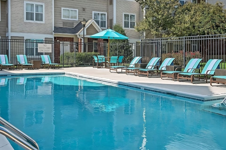 Dive into sparkling pool days with plenty of loungers.