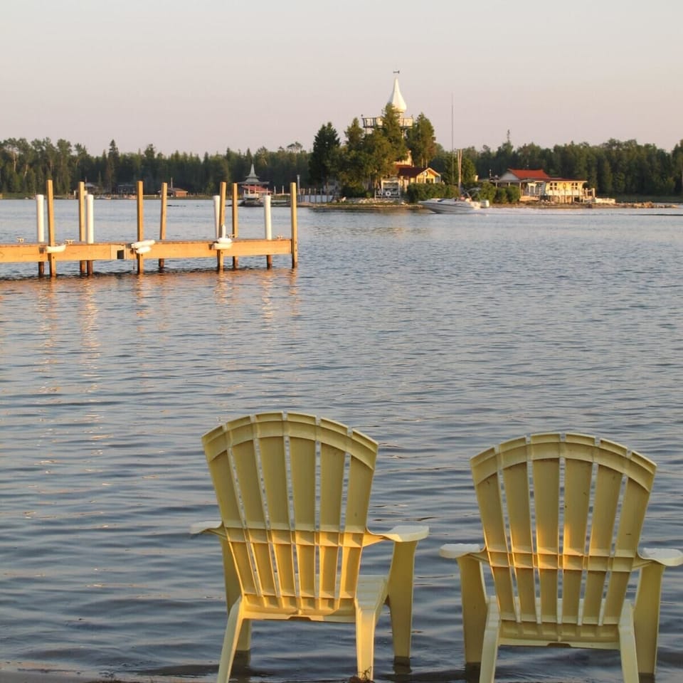 Waterfront views at Les Cheneaux Landing!