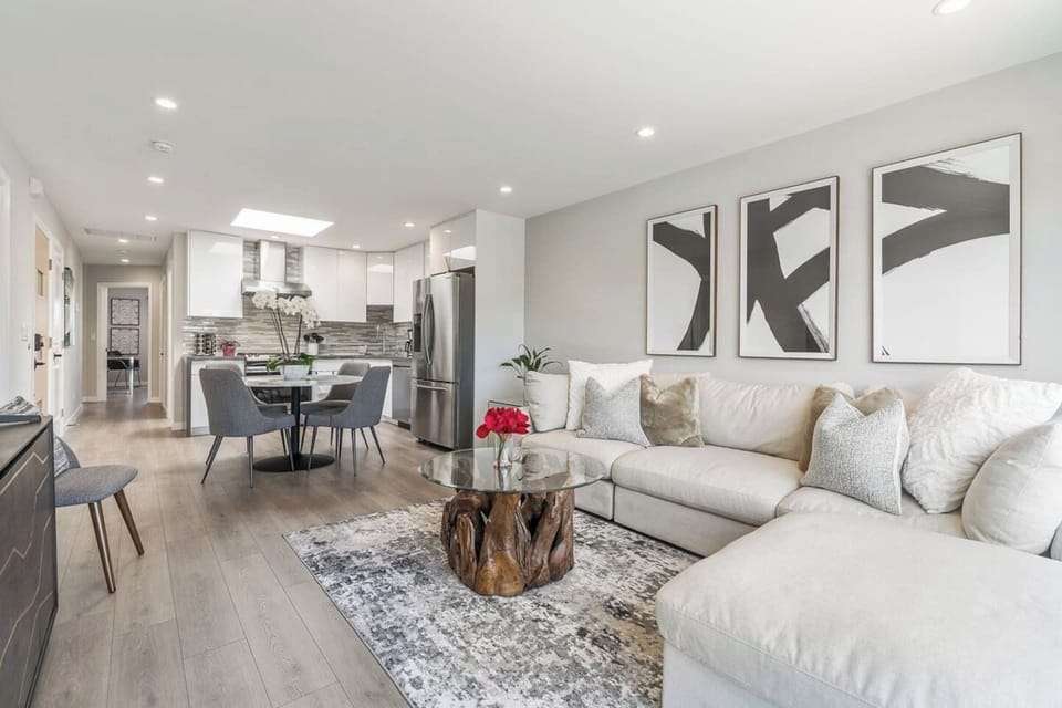 Enjoy our very comfortable large sofa while watching your favorite Netflix series.