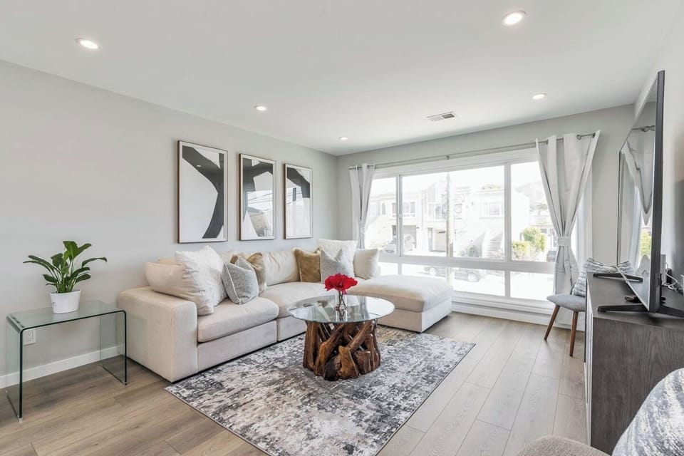 Relax on large sofa! 