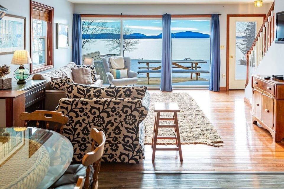 Ocean views from the kitchen and living room.