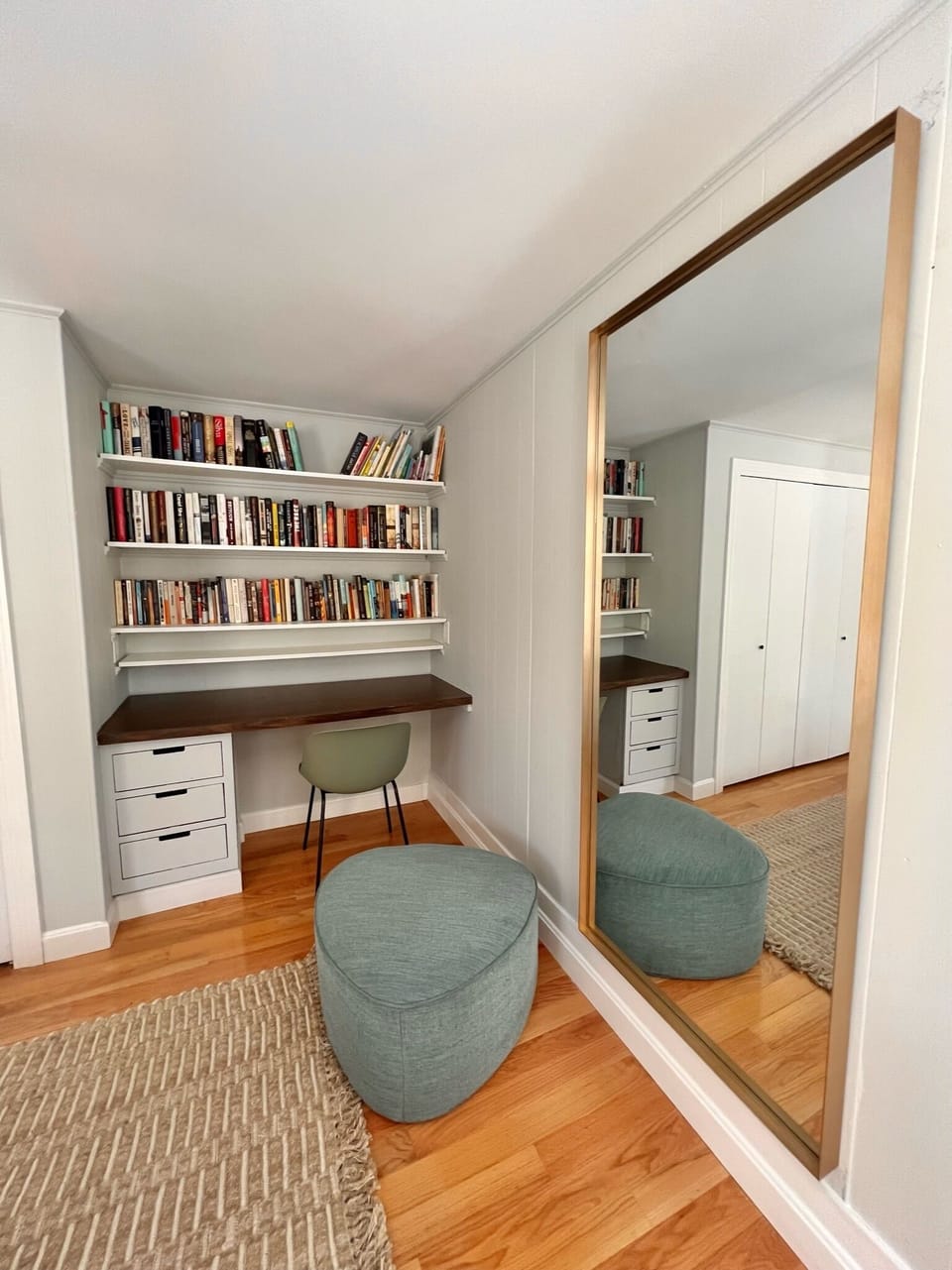 Bookcase in queen bedroom