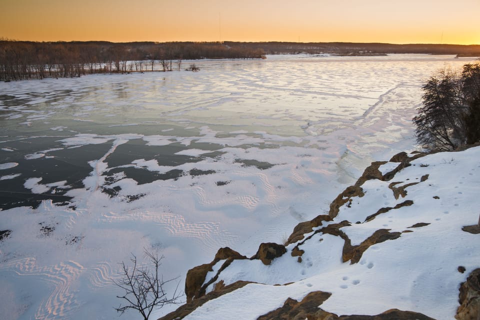 Winter view of Illinois River from Buffalo Rock State Park, 2 min from our home.