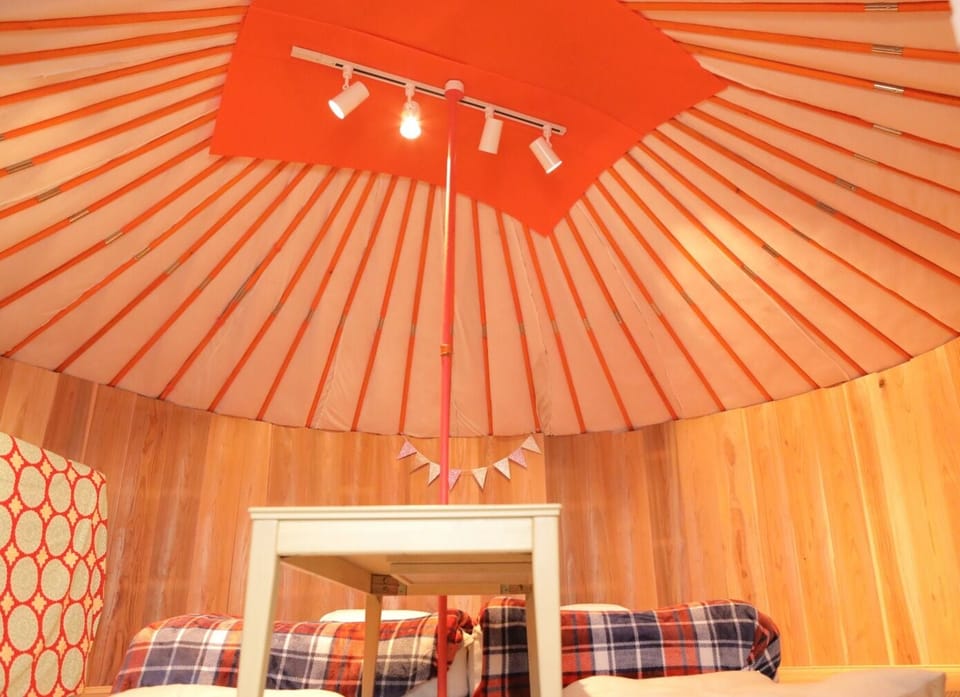 Inside the gel tent
