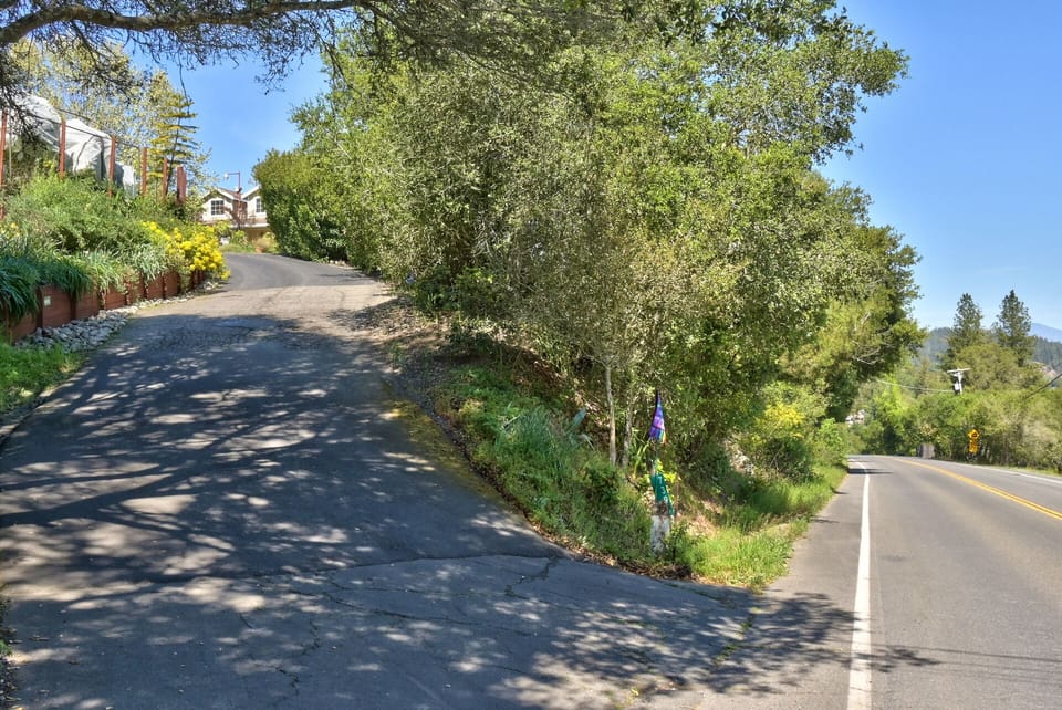 The driveway entrance