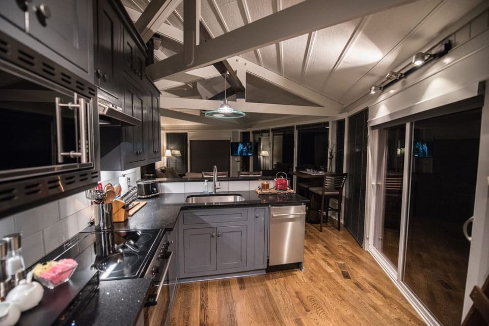 Spacious, well stocked kitchen