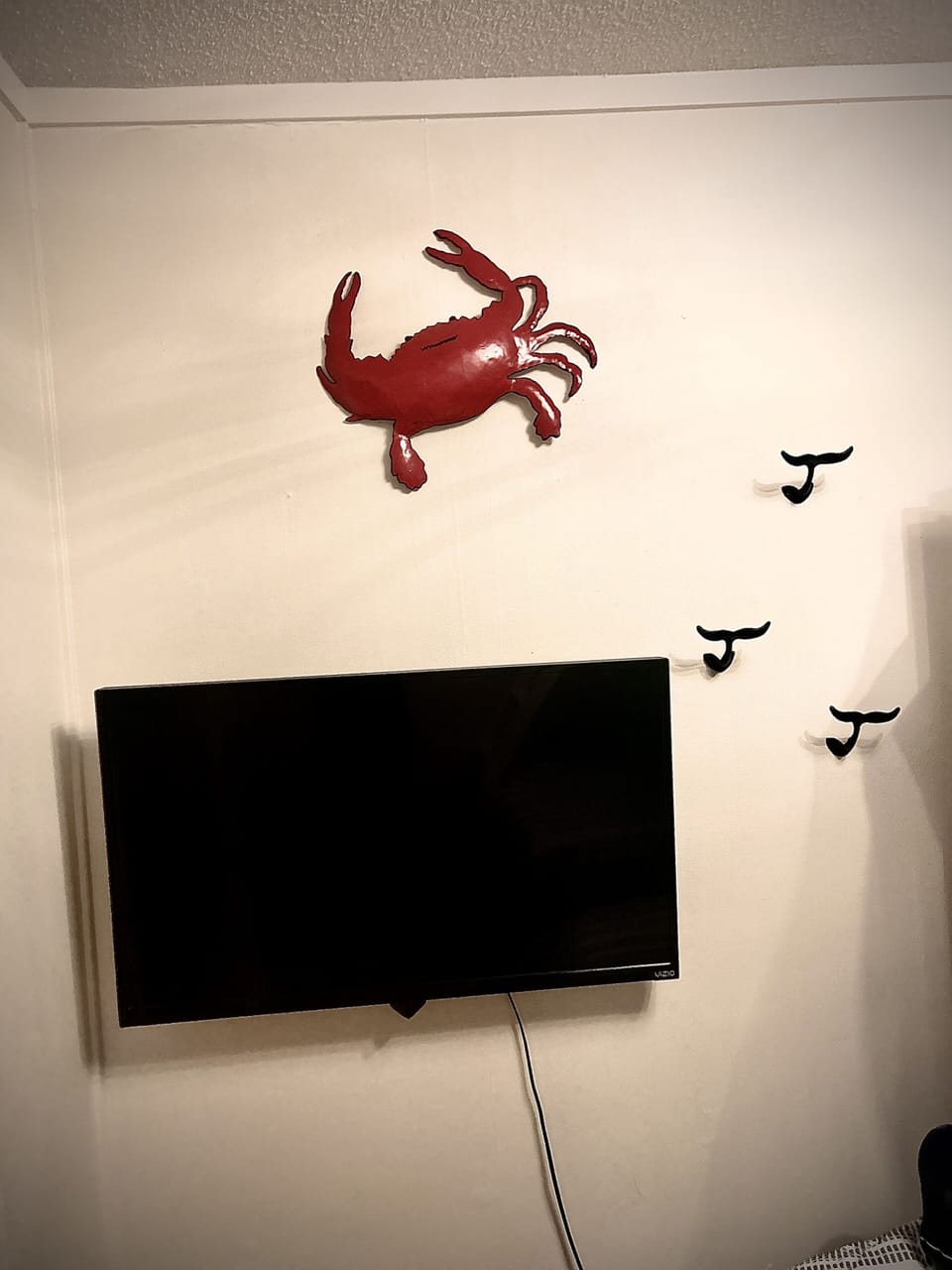 Swivel TV in the bunk room 