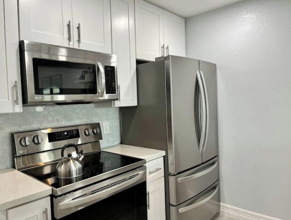 Stainless steel appliances including a dishwasher
