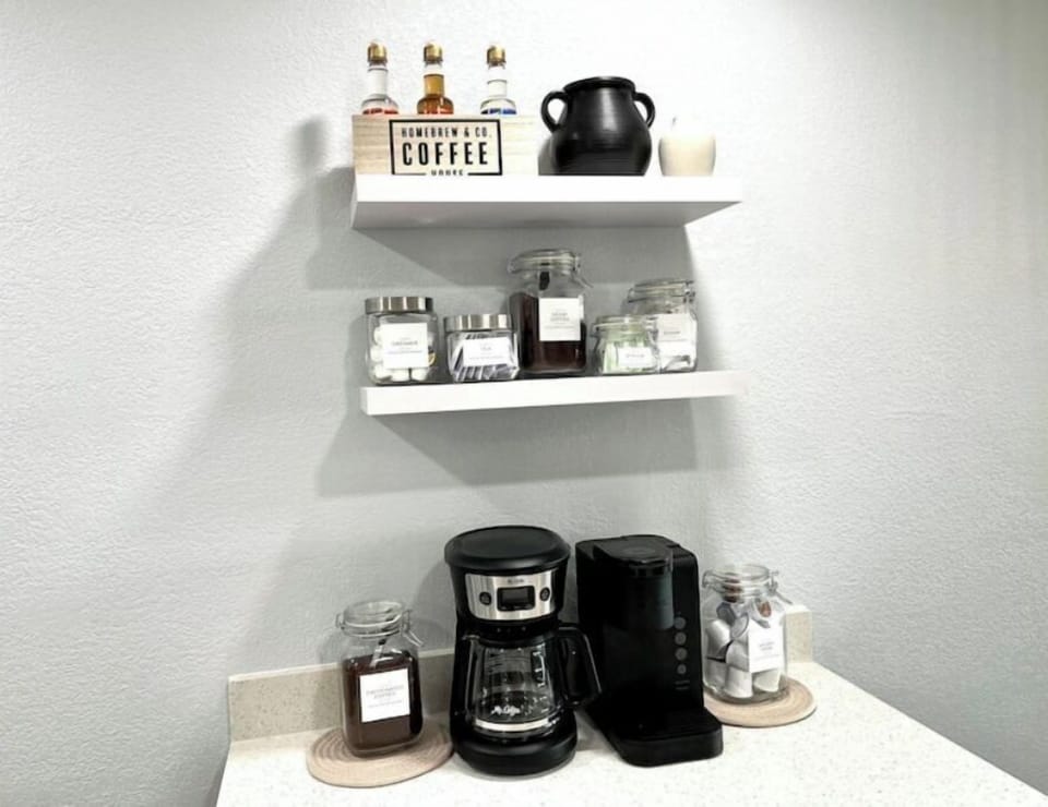 Enjoy the coffee bar and make your favorite coffee drinks and tea