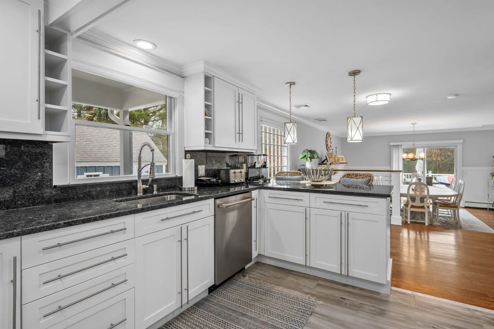 Modern kitchen with stainless steel appliances