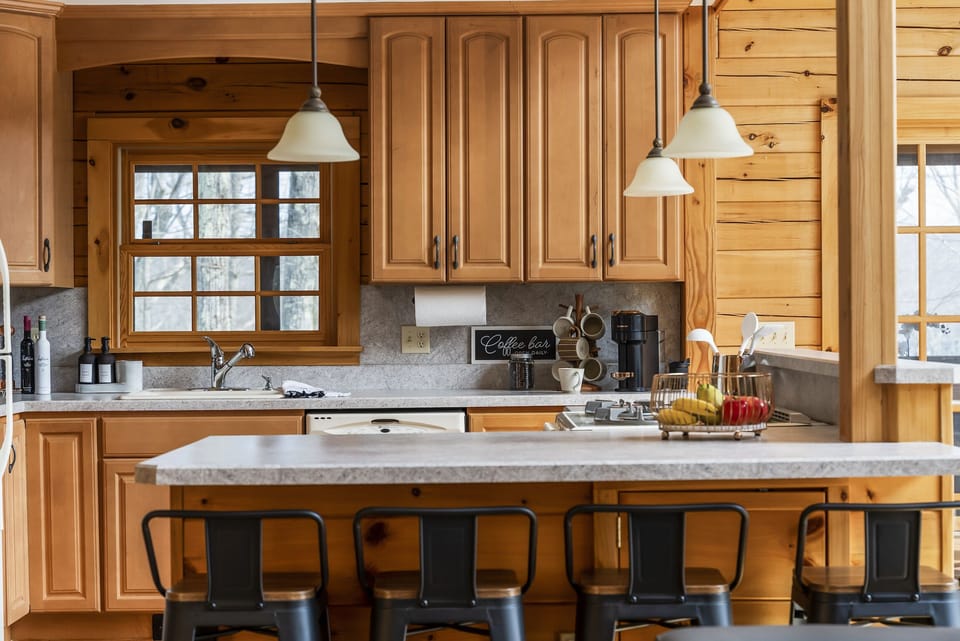 Kitchen bar, open layout