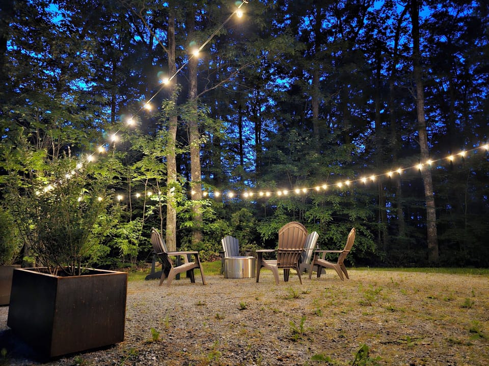 Outdoor firepit area to mingle with family and friends