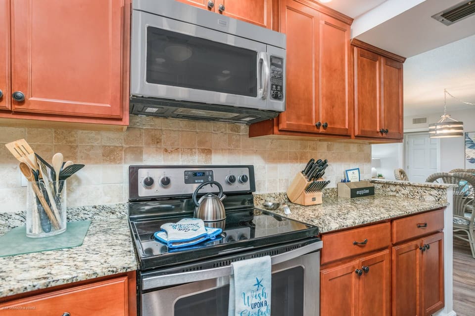 Stainless kitchen ready for you to create delicious homemade meals