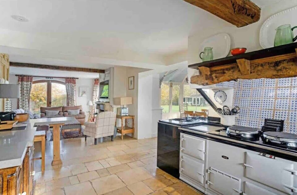 Northern view of the entire kitchen with electric Aga 