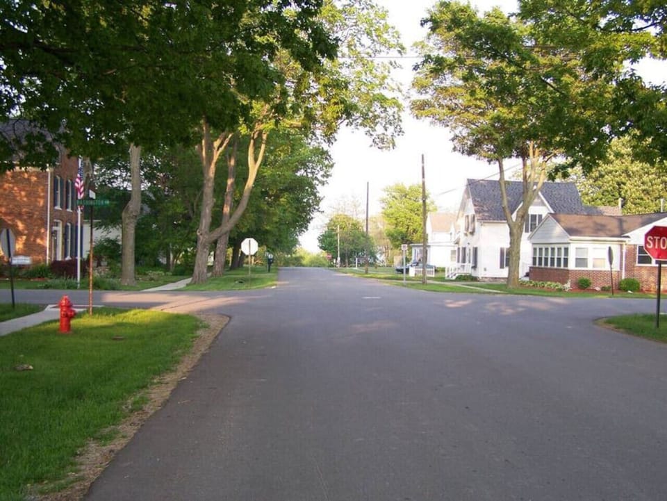 View east from the Harbor Mist toward Lake Huron, the park, beach, tennis courts and the playground
