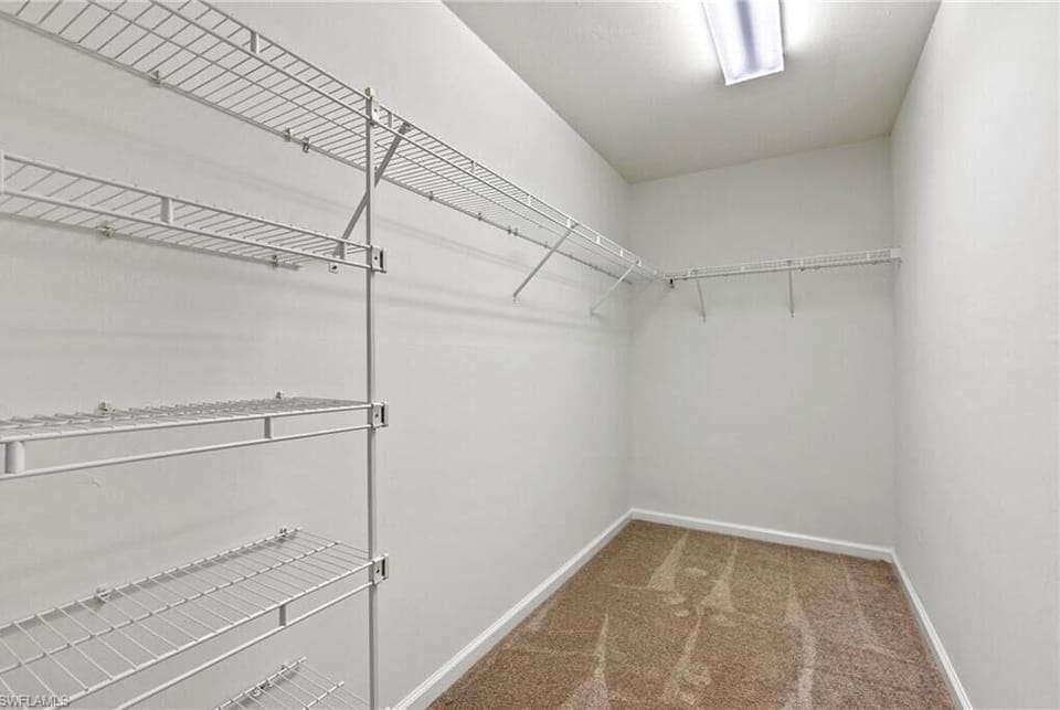 Spacious closet provides plenty of room to unpack and feel right at home