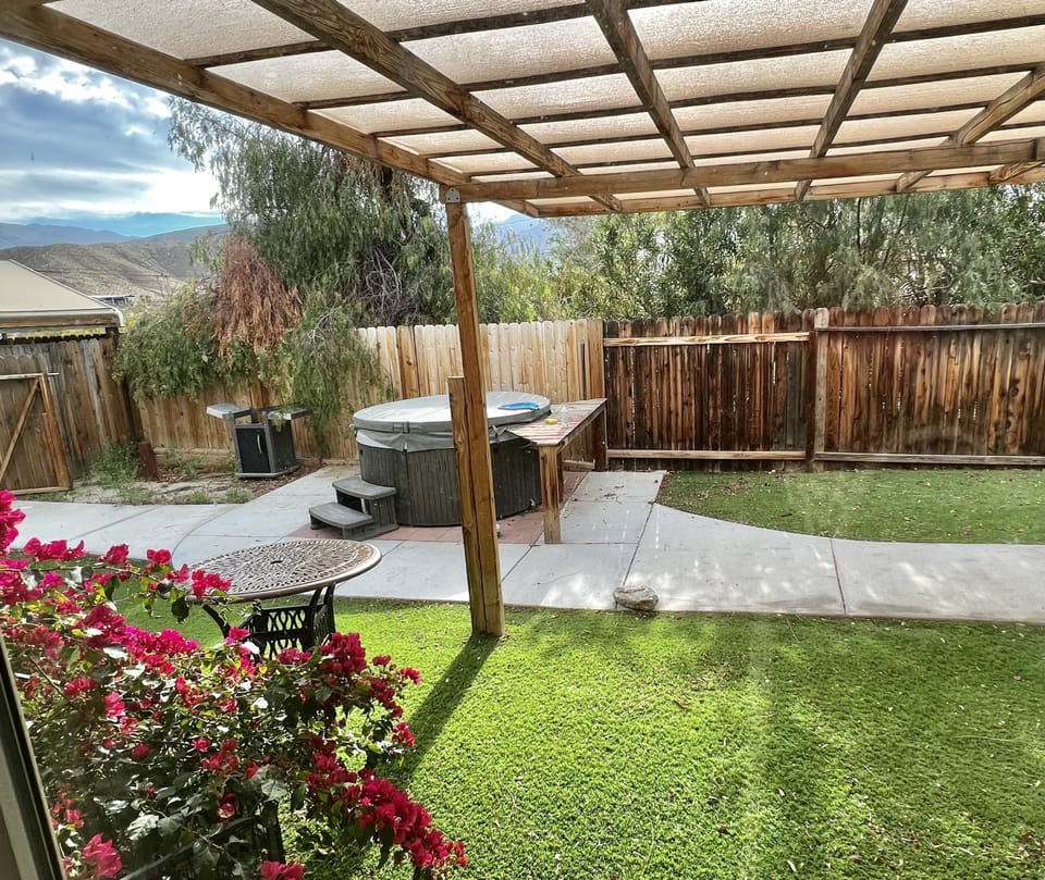 Back patio and spa