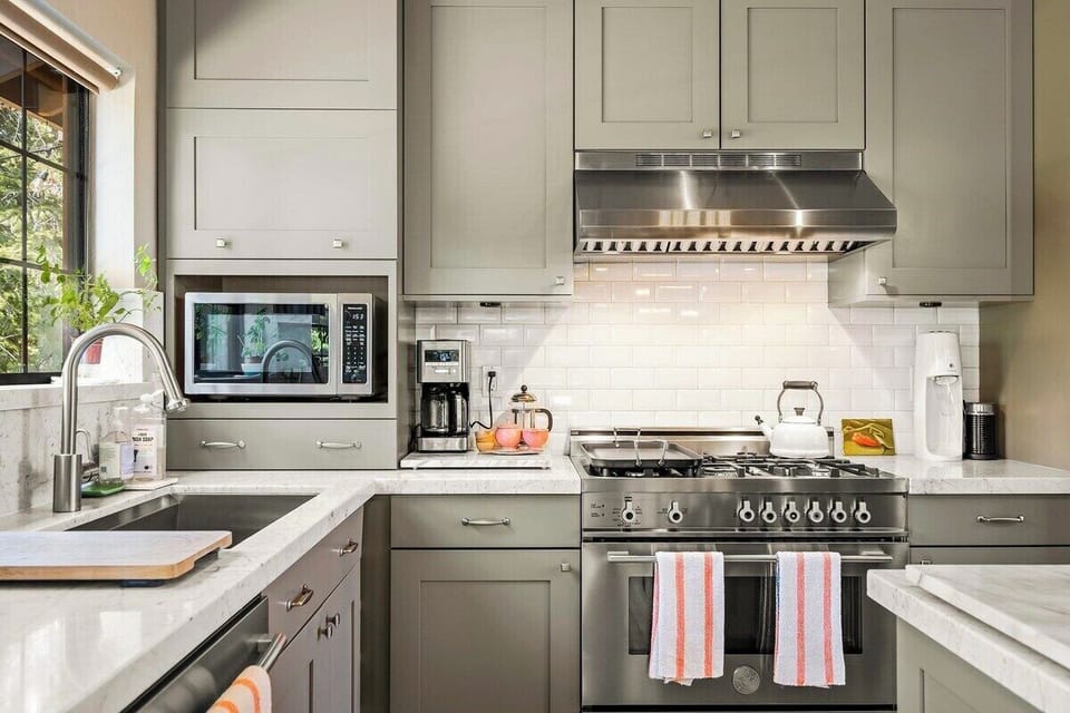 Remodeled kitchen with Italian range