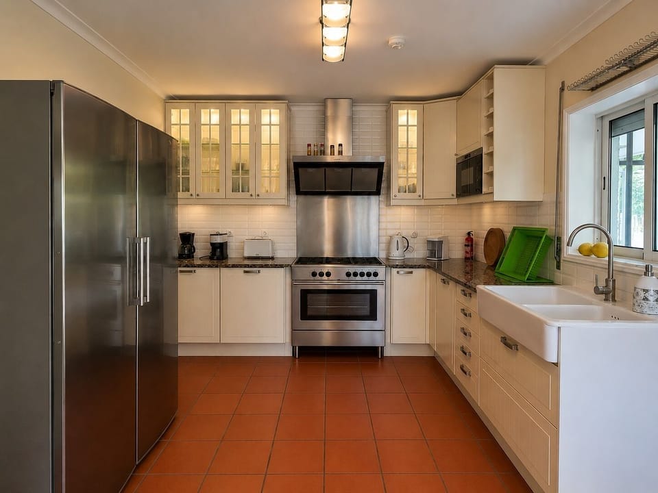 Fully equipped kitchen with modern appliances