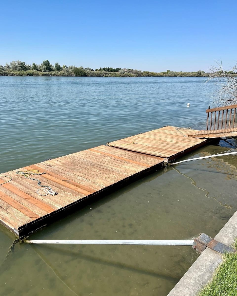 Sixteen foot boat dock.
