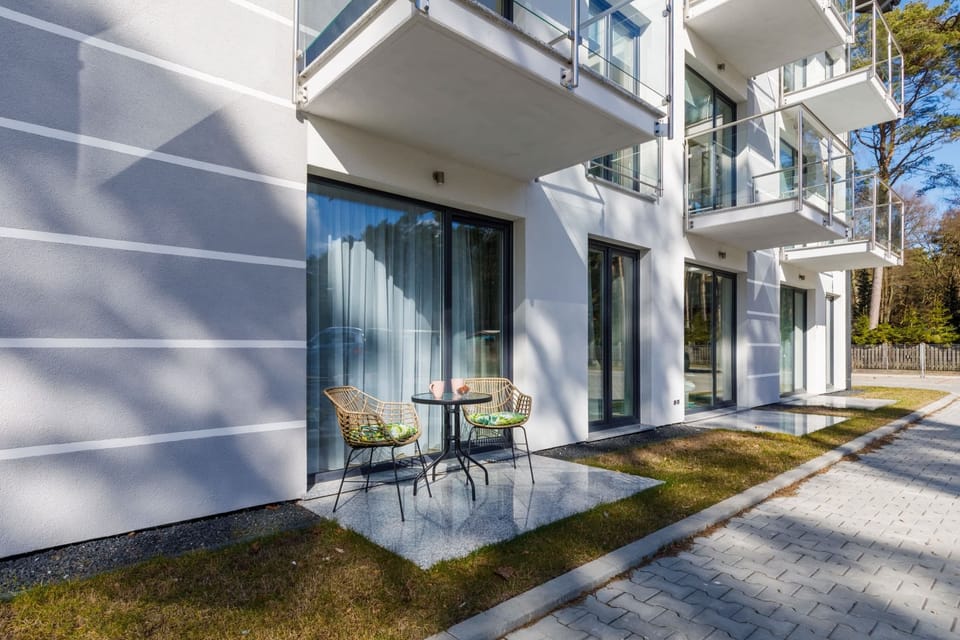 The terrace is a charming extension of the living space.