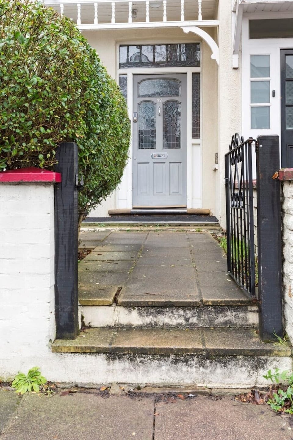 Front door with entry code system, studio is on the left hand side ground floor.