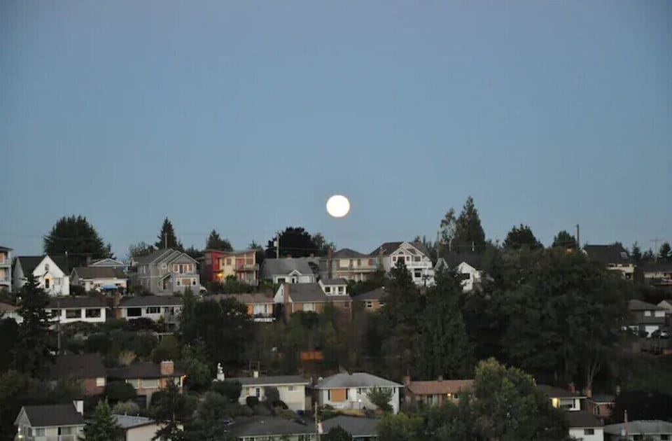 Moon rising from living room