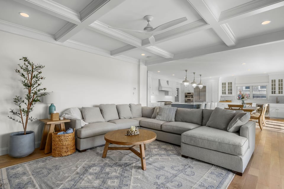 Cozy living room with lots of couch space