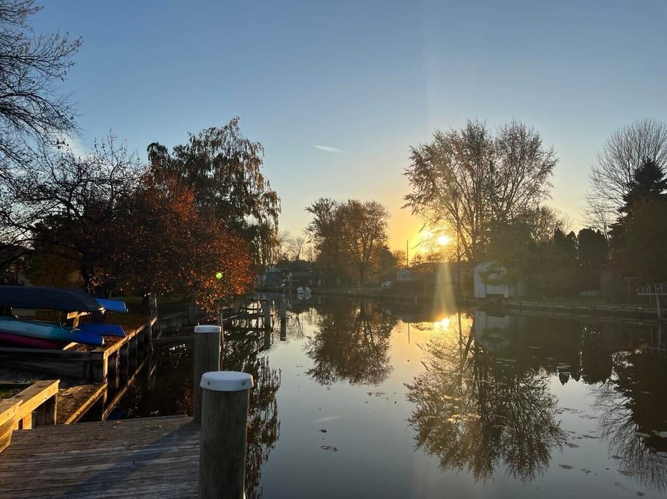 Large dock, swimming ladder, landing for launching kayaks & paddle board