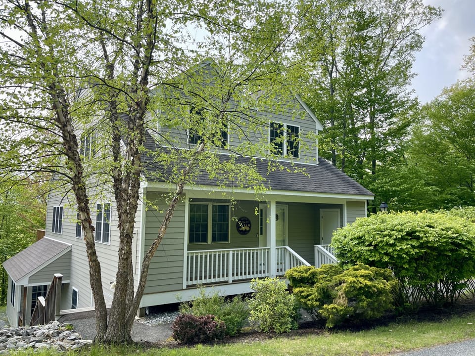 Summer exterior of house/front porch