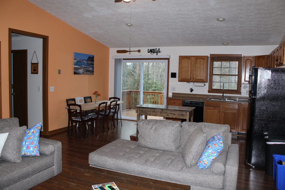 Living room and kitchen space