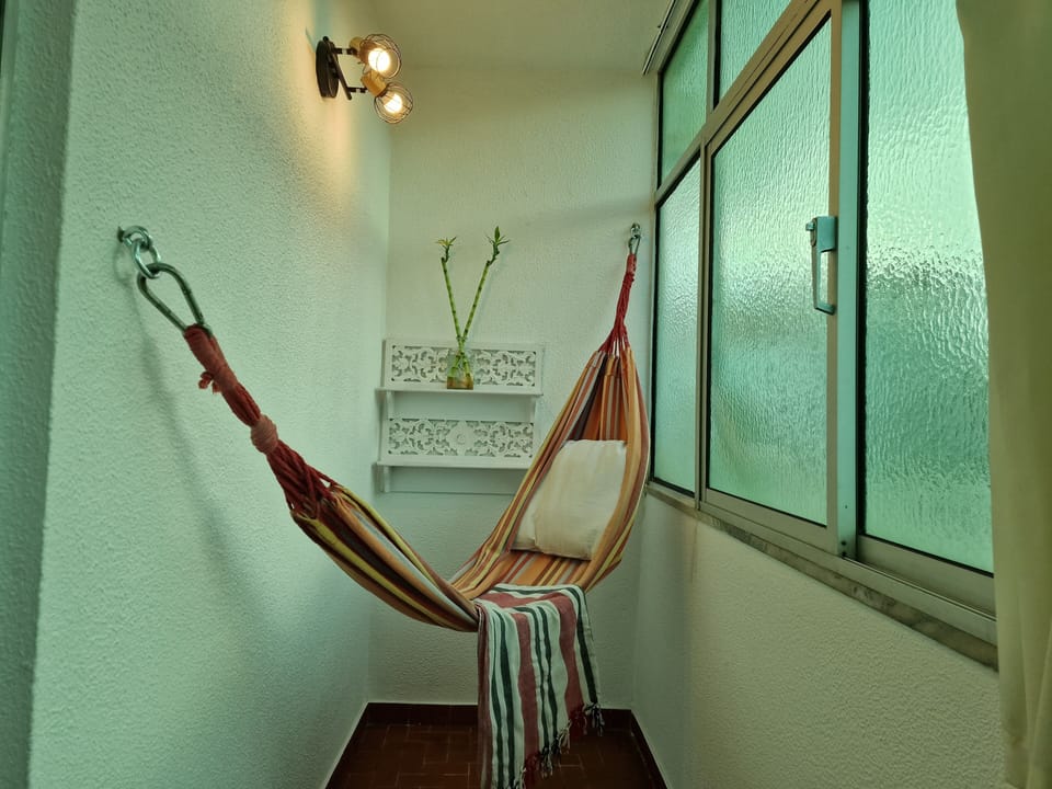Sunny cozy balcony
