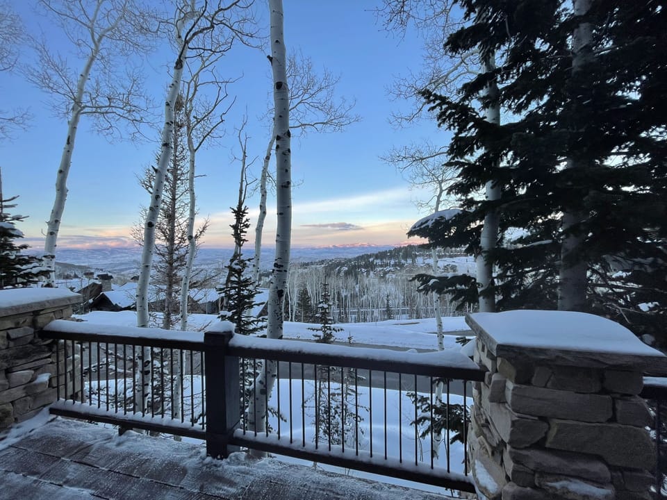 20 mile unobstructed views from our balcony of greater Park City and Deer Valley