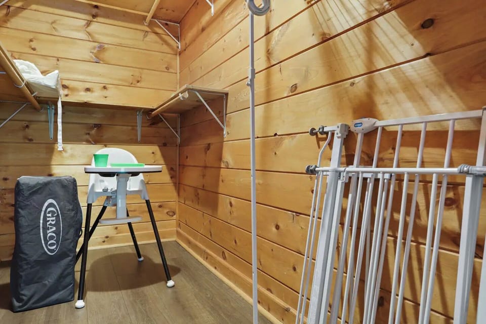 In the primary closet, you'll find our baby gear!