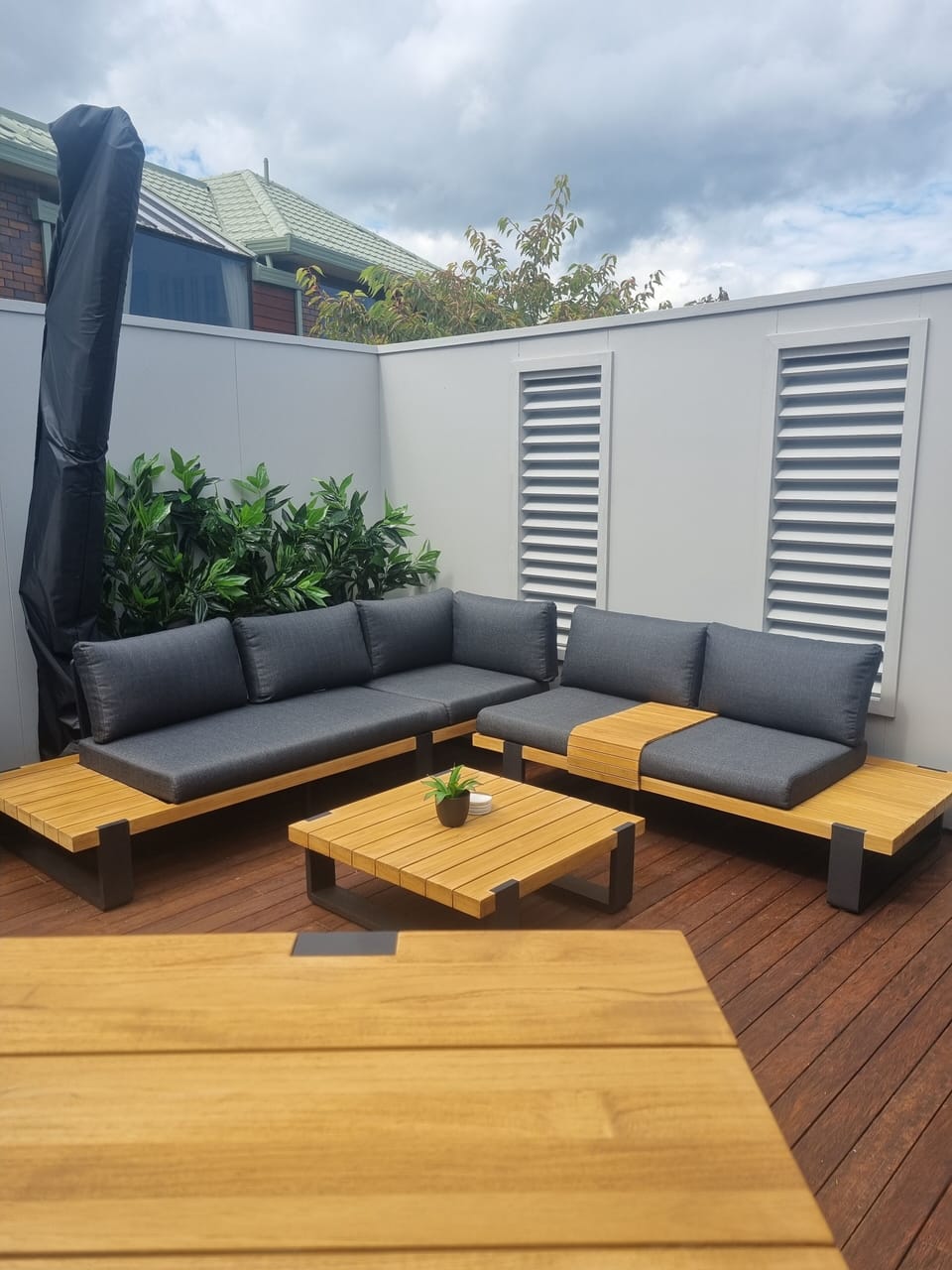 Sheltered private deck