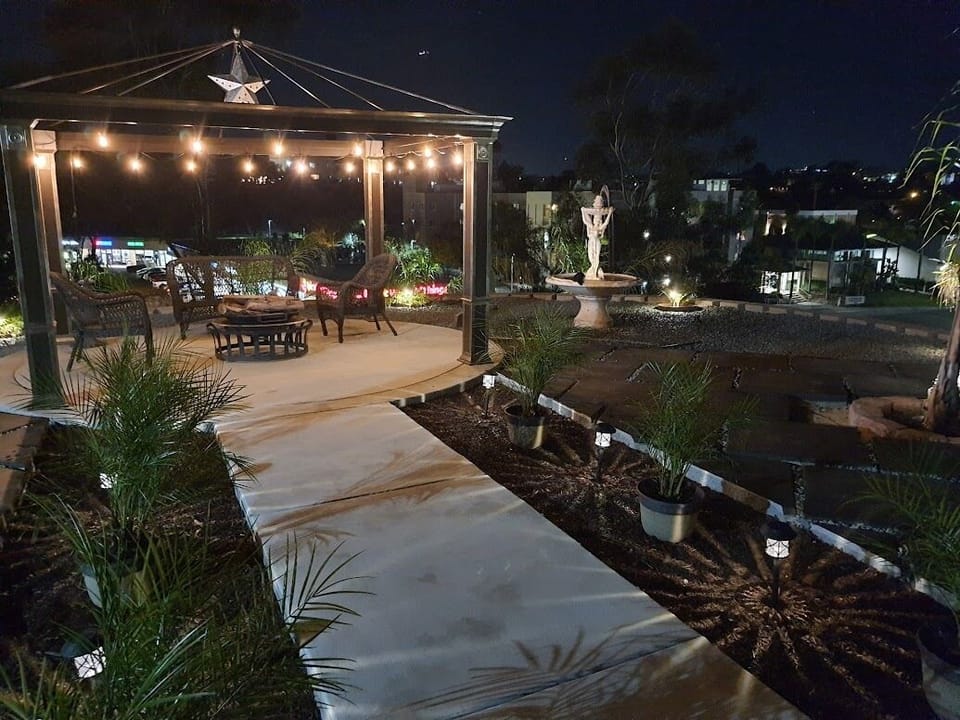 Enjoy an evening with a warm fire, gazing at the stars and city lights.