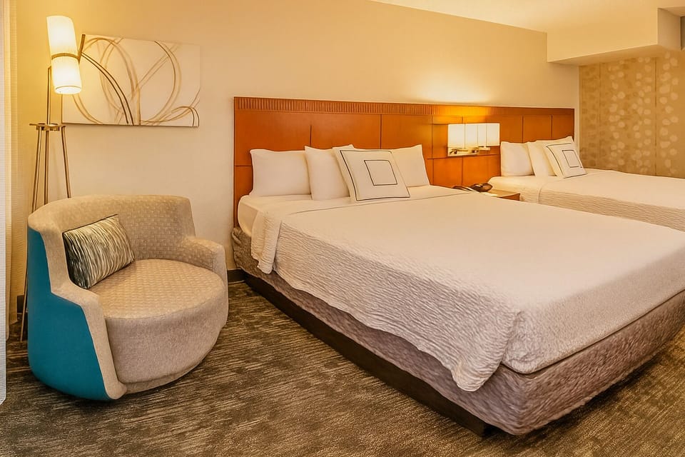 Stretch out after a long day in this cozy double room.