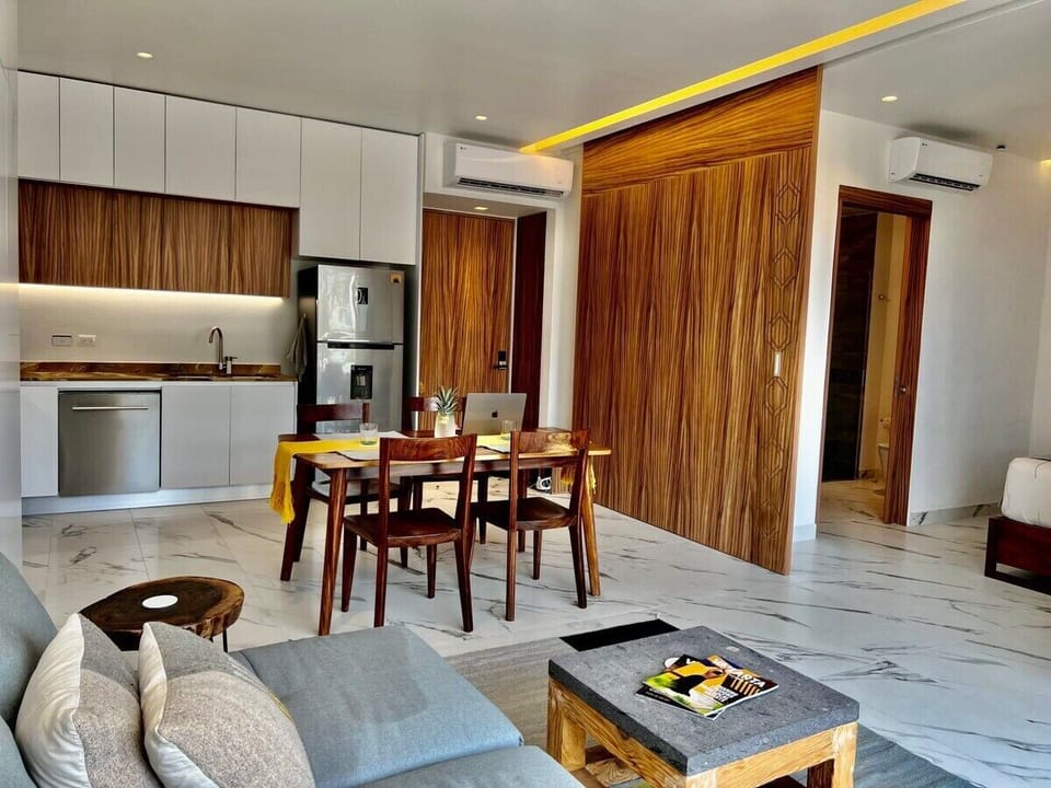 Living and dining area.