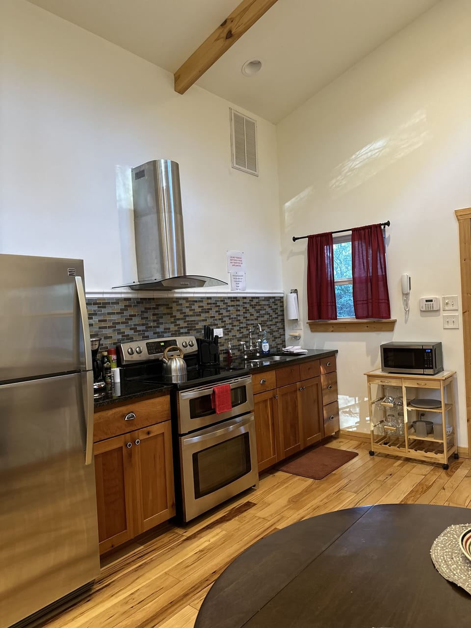 Kitchen is fully equipped with all the basic appliances and kitchen accessories.